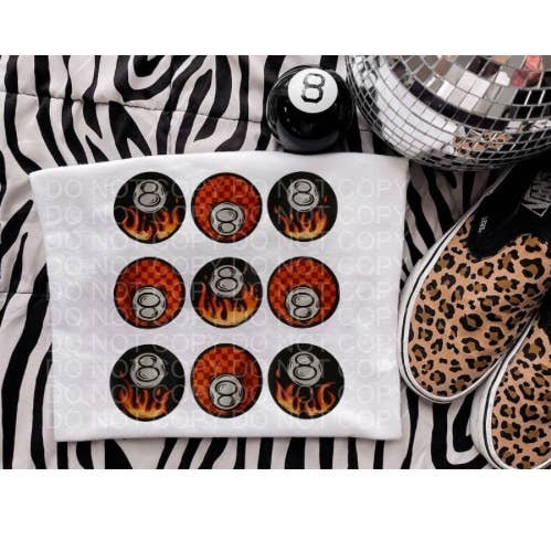 Flame 8 ball collage for wholesale by Rustic Rose Western Boutique