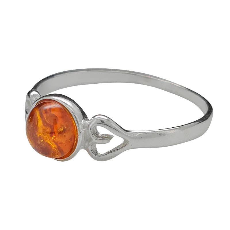Amberman - Vente Solitaire - Bague en argent sterling et ambre cognac2