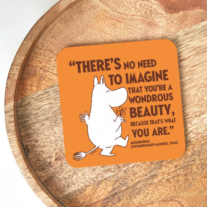 Moomin US Official - Wholesale Coasters - Moomin Beauty Moominsummer Madness Moomintroll Quote Wooden Single Coaster3