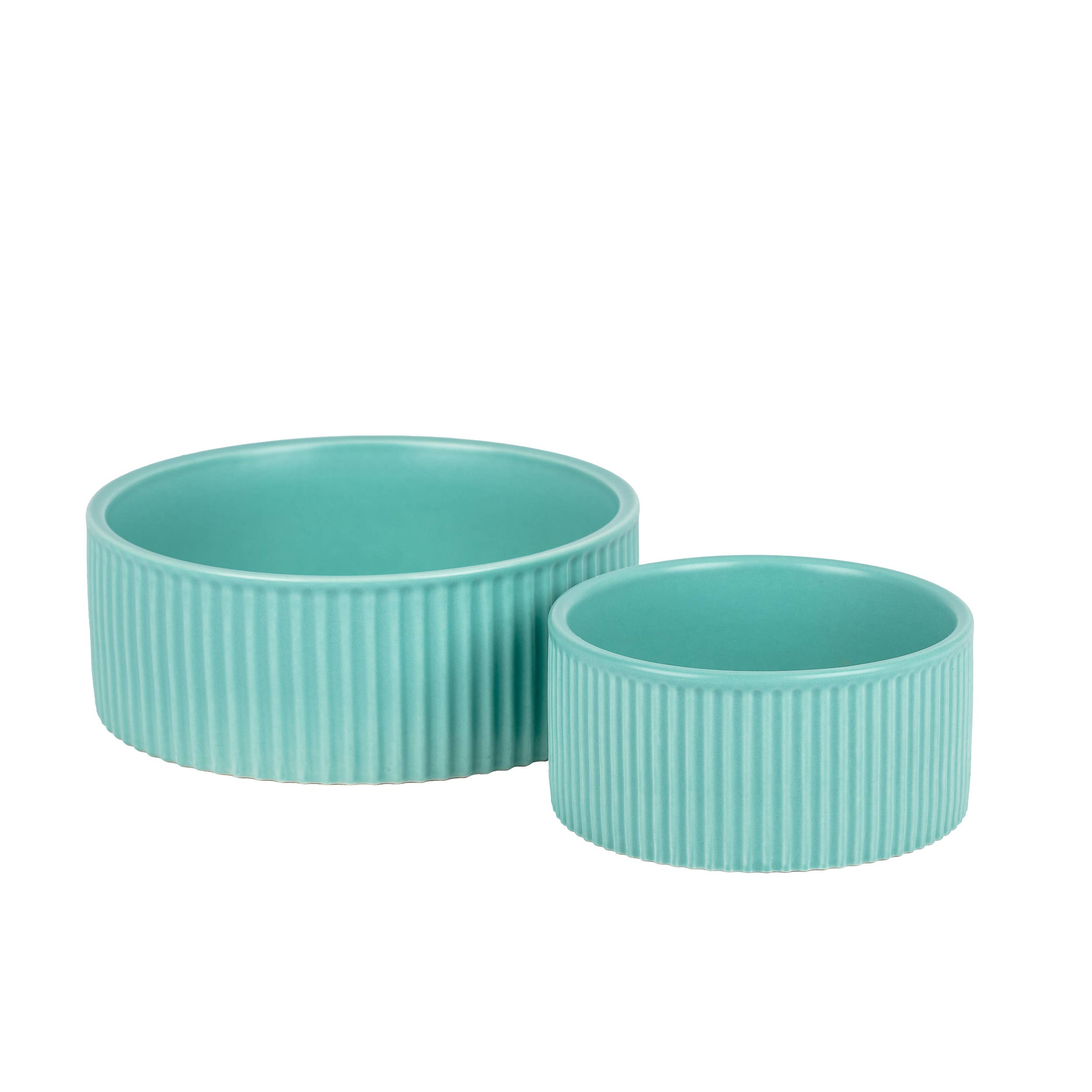 Park Life Designs - Wholesale Pet Bowl - Cat/Dog - JARDIN Ribbed Pet Bowl Collection – Modern Matte Exterior7