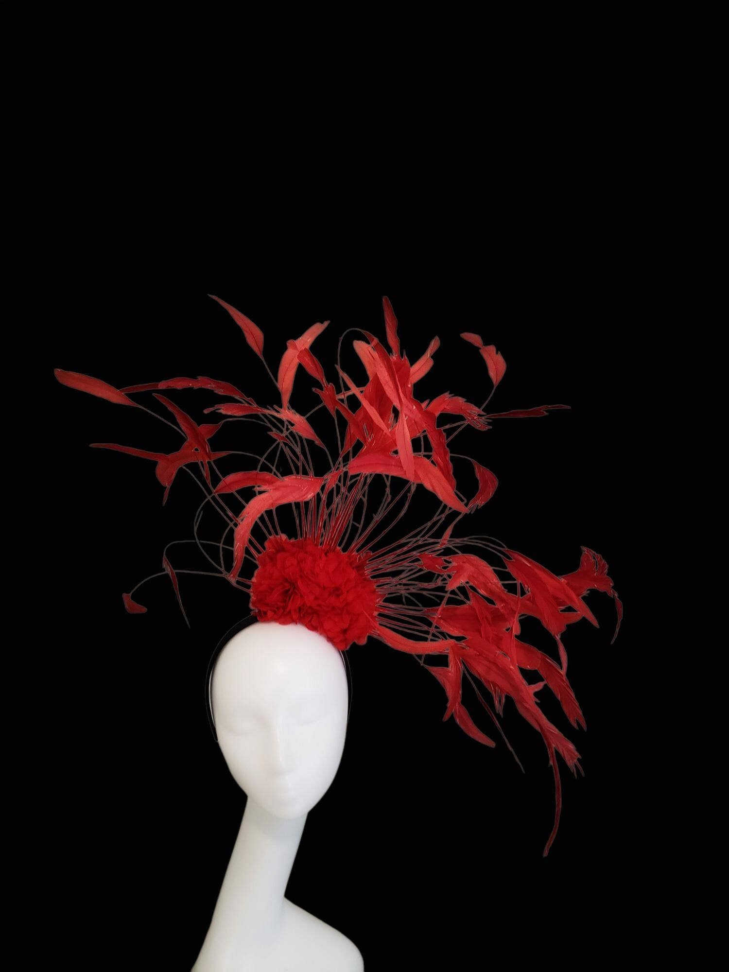 Rehoboth Hats - Wholesale Fascinator Hat - Women's - Feather and Organza Fascinator Show Stopper3