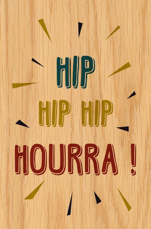 Hironwoods - Wholesale Postcard - Happy Wood Hurrah Wood Card1