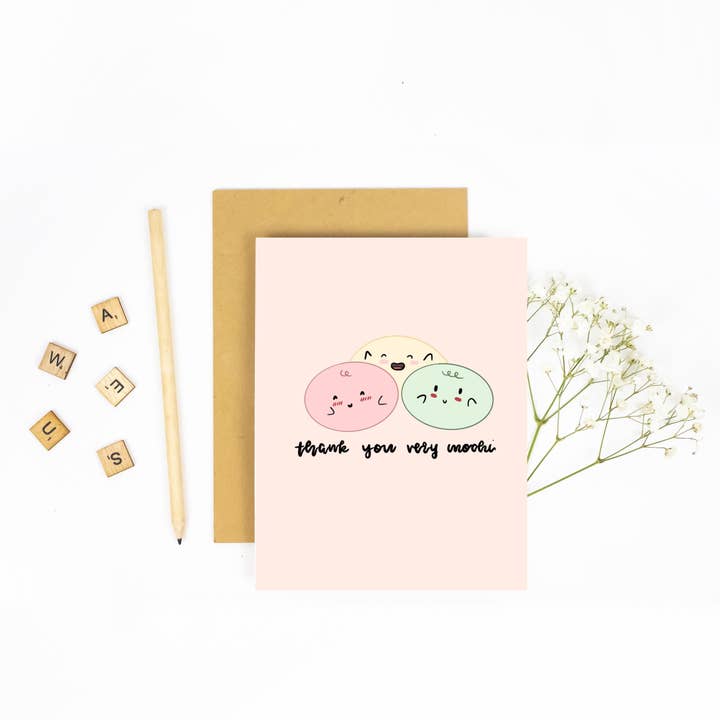 ¡Muchas gracias Mochi! Tarjeta de agradecimiento para venta al por mayor de Milky & Co. Studios
