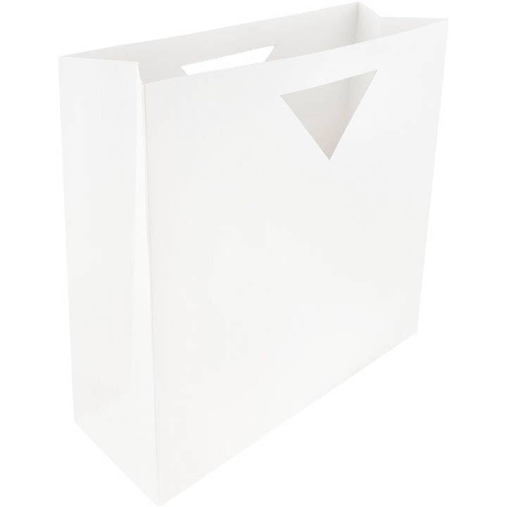 JAM PAPER - Wholesale Gift Bag - Recycled Heavy-Duty Die Cut Bags, 15x15x5 1/2, White, 3PK2