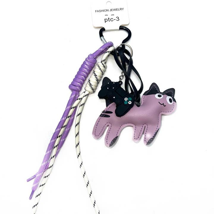 LINETA - Wholesale Keychain - Women's - PTC-3 Trendy keychain with cat pattern4