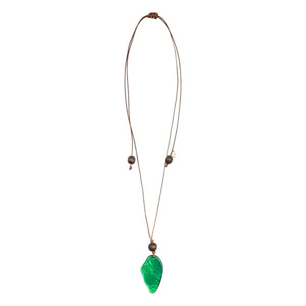 Collar largo con concha de Capiz, aprox. 50-90cm / CP2508 para venta al por mayor de Gloria-Maris