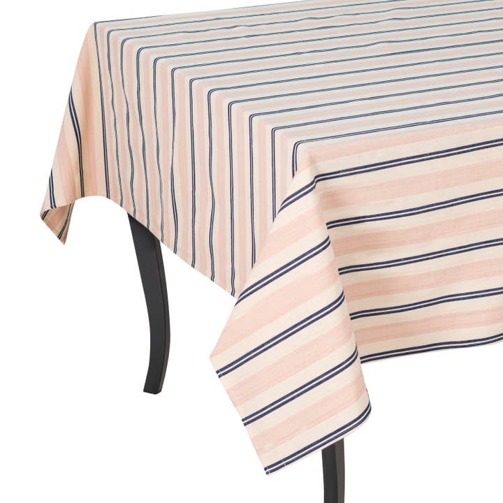 French Home 63”x 63” Cream, Blue and Pink Tablecloth for wholesale by French Home
