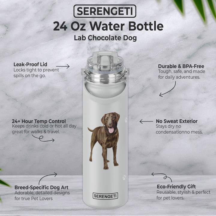 E&S Pets - Vente Bouteilles d'eau - Bouteille d'eau en acier inoxydable Labrador chocolat - 710 ml3