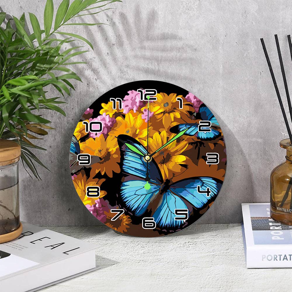Paint Your Numbers - Wholesale DIY Craft Kit - Paint the Moment – Butterfly Bloom Clock Kit18