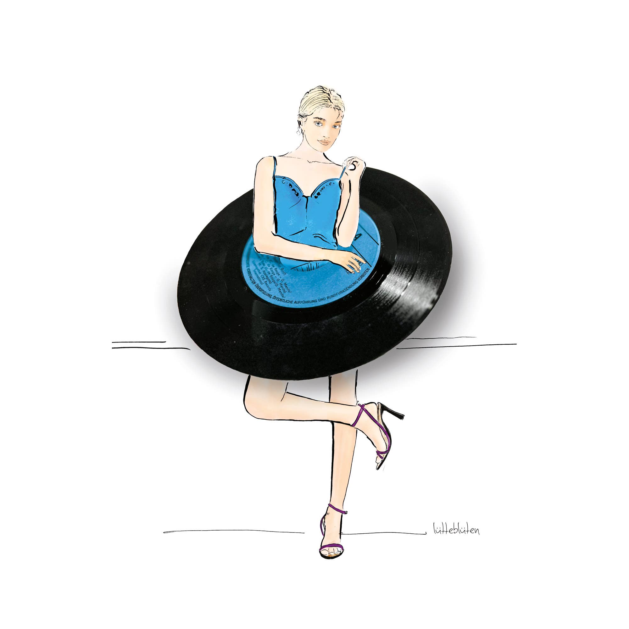 Lütteblüten – Großhandel Liebeskarte – Verliebt in Vinyl - Karte mit Umschlag3