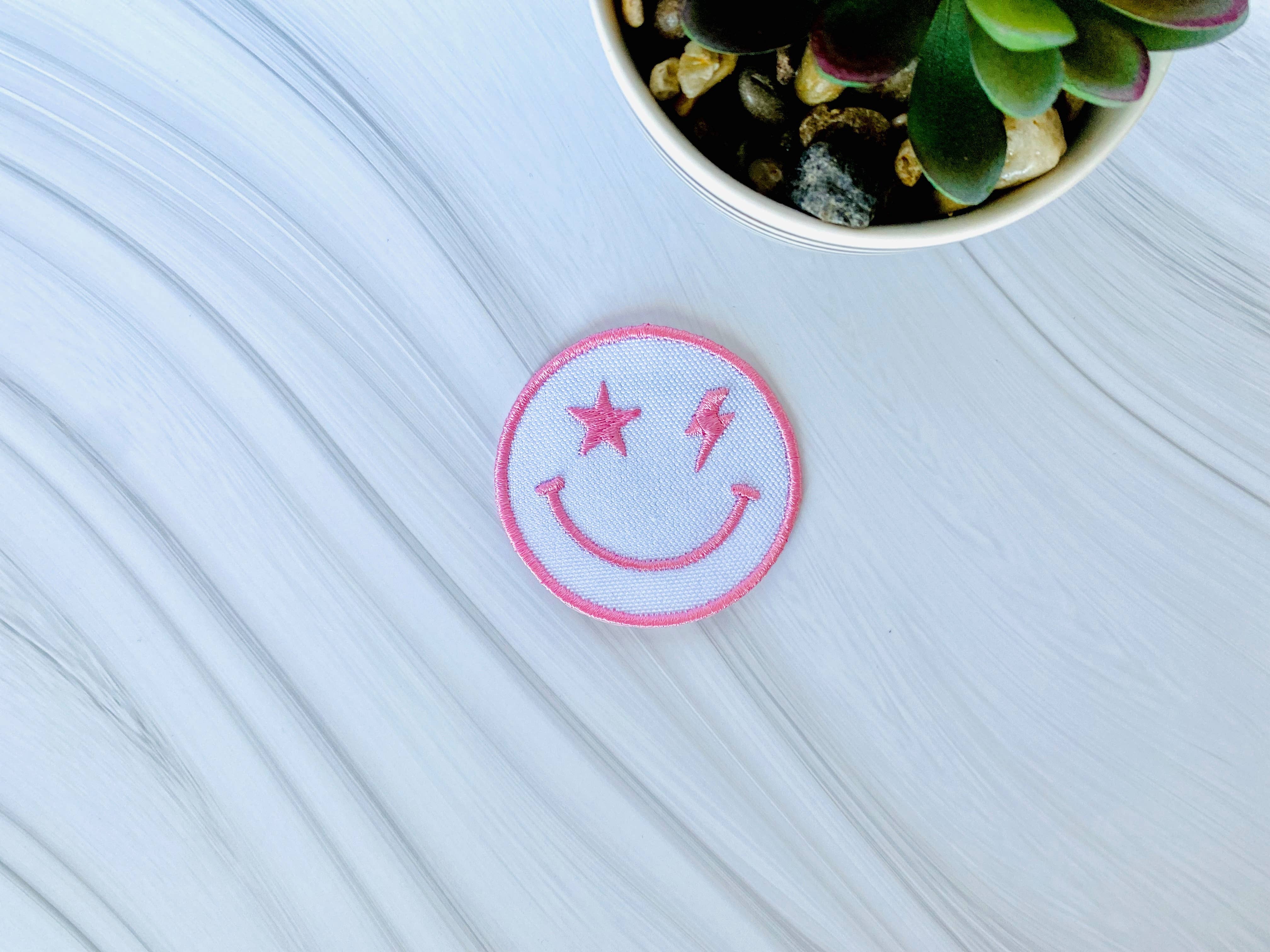 R & R Stitched - Wholesale Patch - Bolt happy face embroidered iron-on  hat patch0