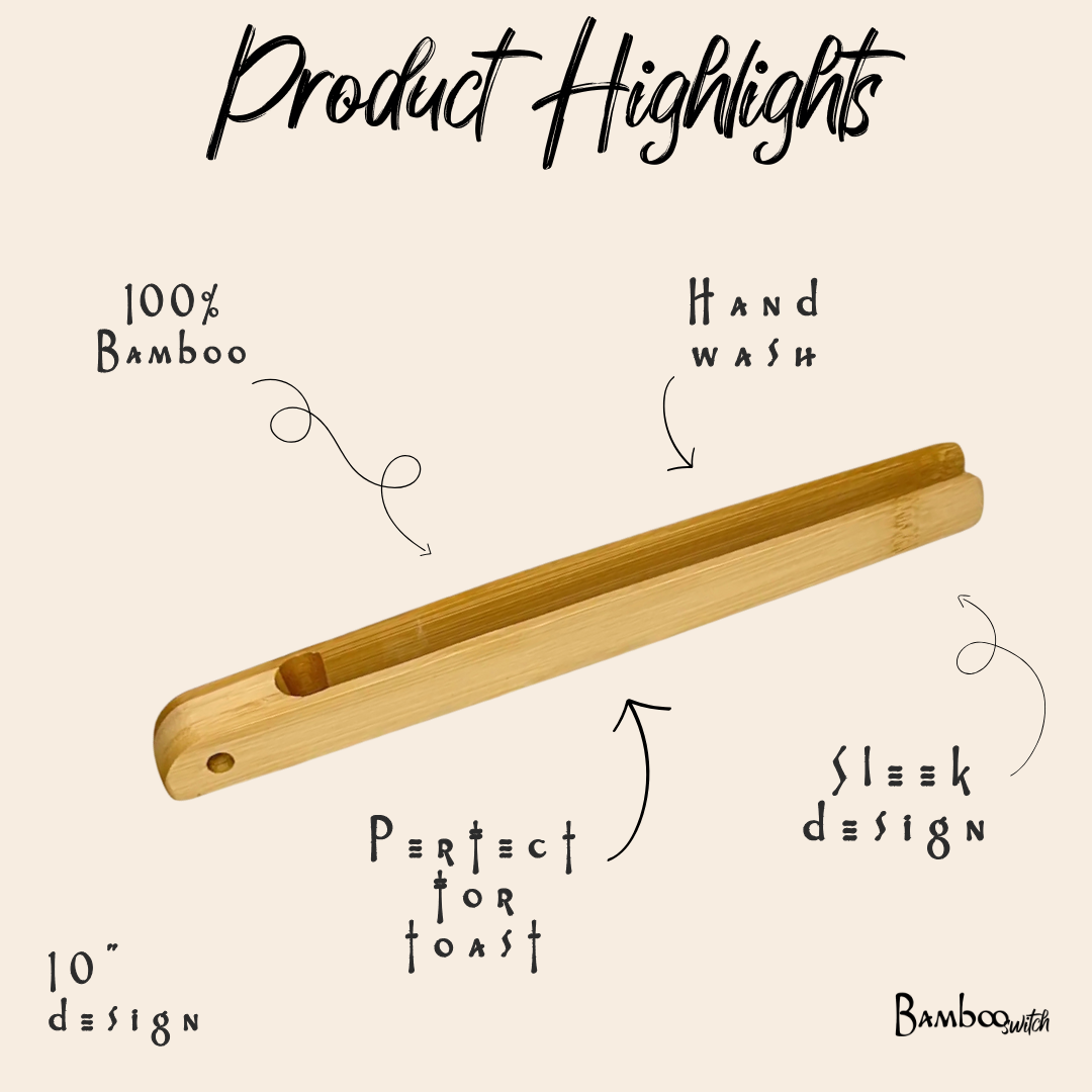 Bamboo Switch - Wholesale Kitchen Tong - 10" Bamboo Sleek Tongs1