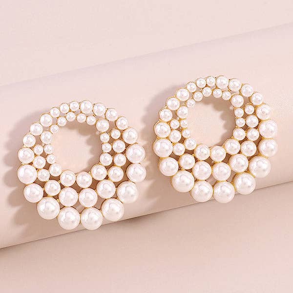 WHITE Geometric Hollow Drop Earrings for wholesale on Faire4