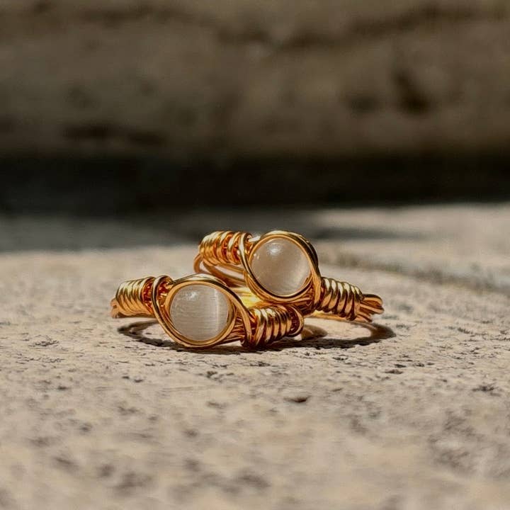 Glass Shell: Beaded Ring for wholesale by HowCharming