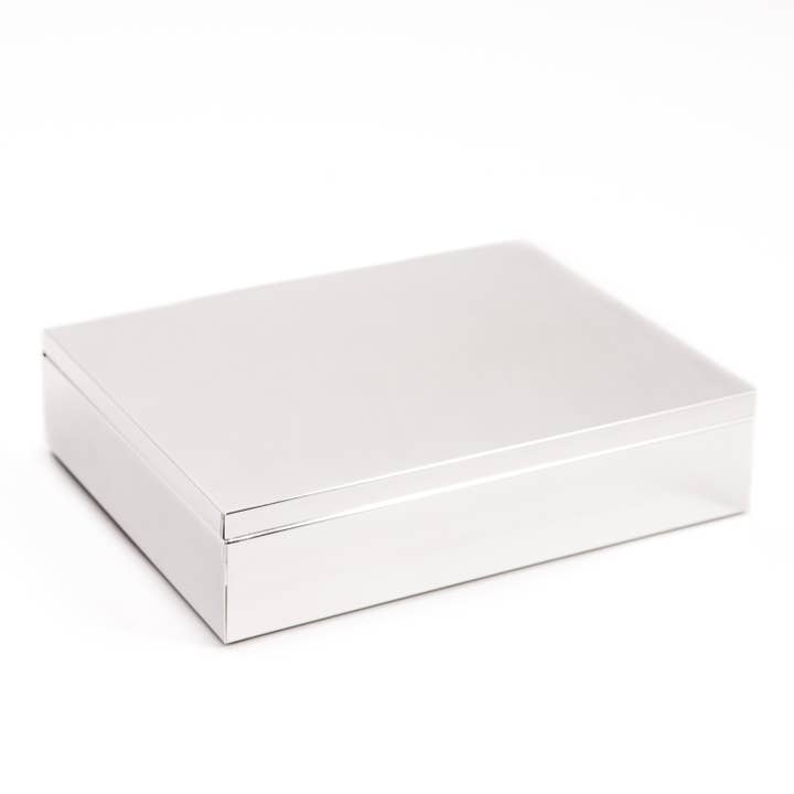 Silver Plated 6" x 7 3/4" Rectangular Hinged Box for wholesale by BeyBerk International