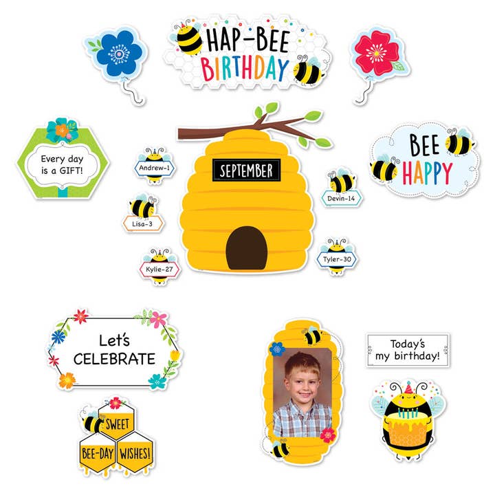 Birthday Bees Mini Bulletin Board Set for wholesale by Creative Teaching Press