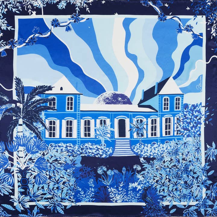 carré seta 105 - fantasia blu navy per la vendita all'ingrosso da parte di Petrusse Paris