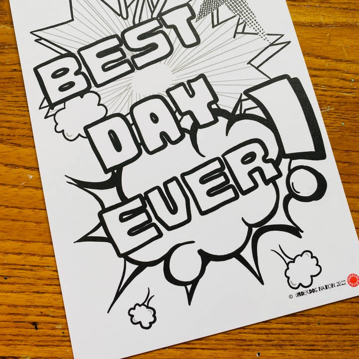 UNDERDOG NATION – Engroshandel Fødselsdagskort – Farve et kort - børns farve lykønskningskort3