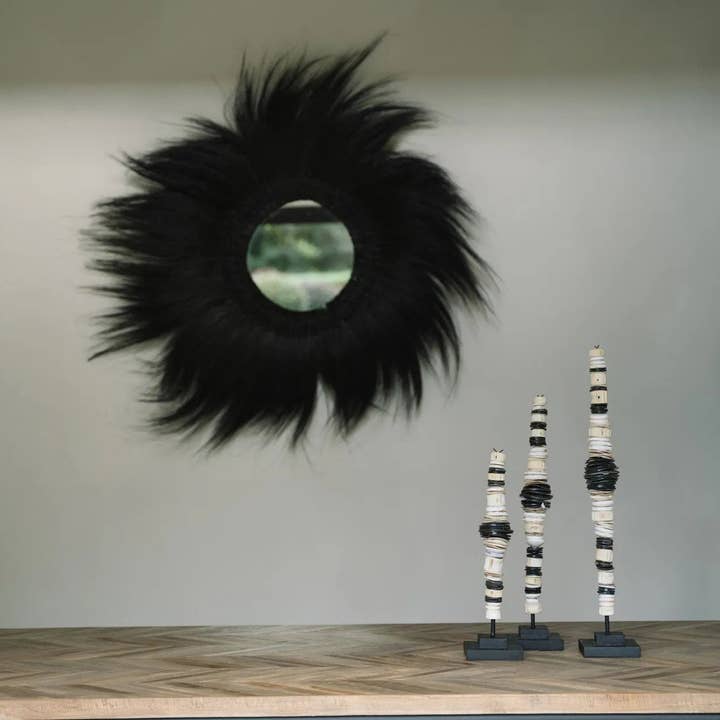 Bazar Bizar Living - Wholesale Wall Mirror - The Simba Mirror - Black - L6