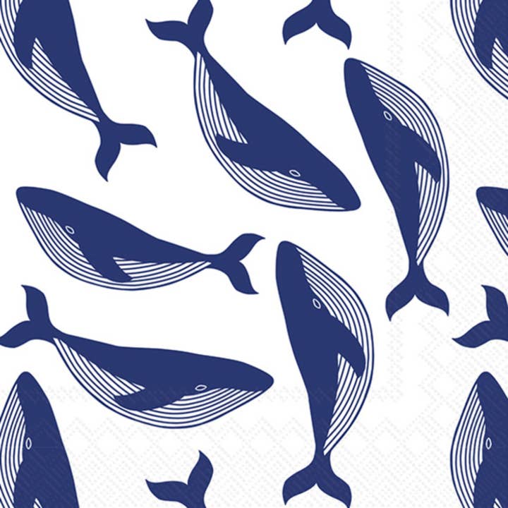 Paper Cocktail Napkins Pack of 20 Whales for wholesale by Boston International