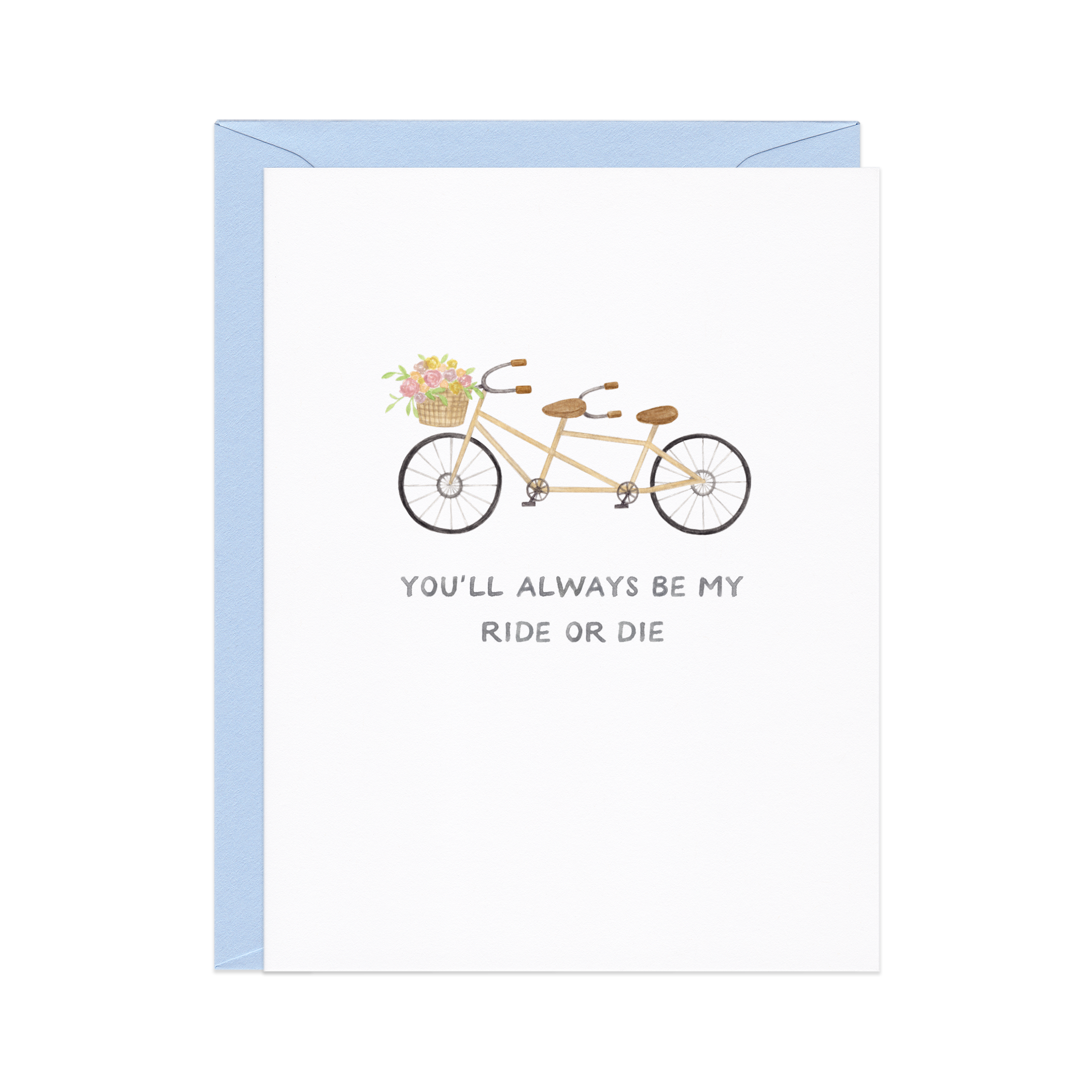 Amy Zhang - Venta al por mayor Tarjetas de amistad - Ride or Die — Divertida tarjeta de amistad para bicicleta tándem1