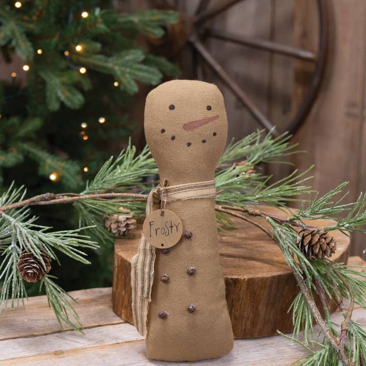 The Hearthside Collection - Wholesale Ornament - Primitive Frosty Jingles Snowman Hanger1
