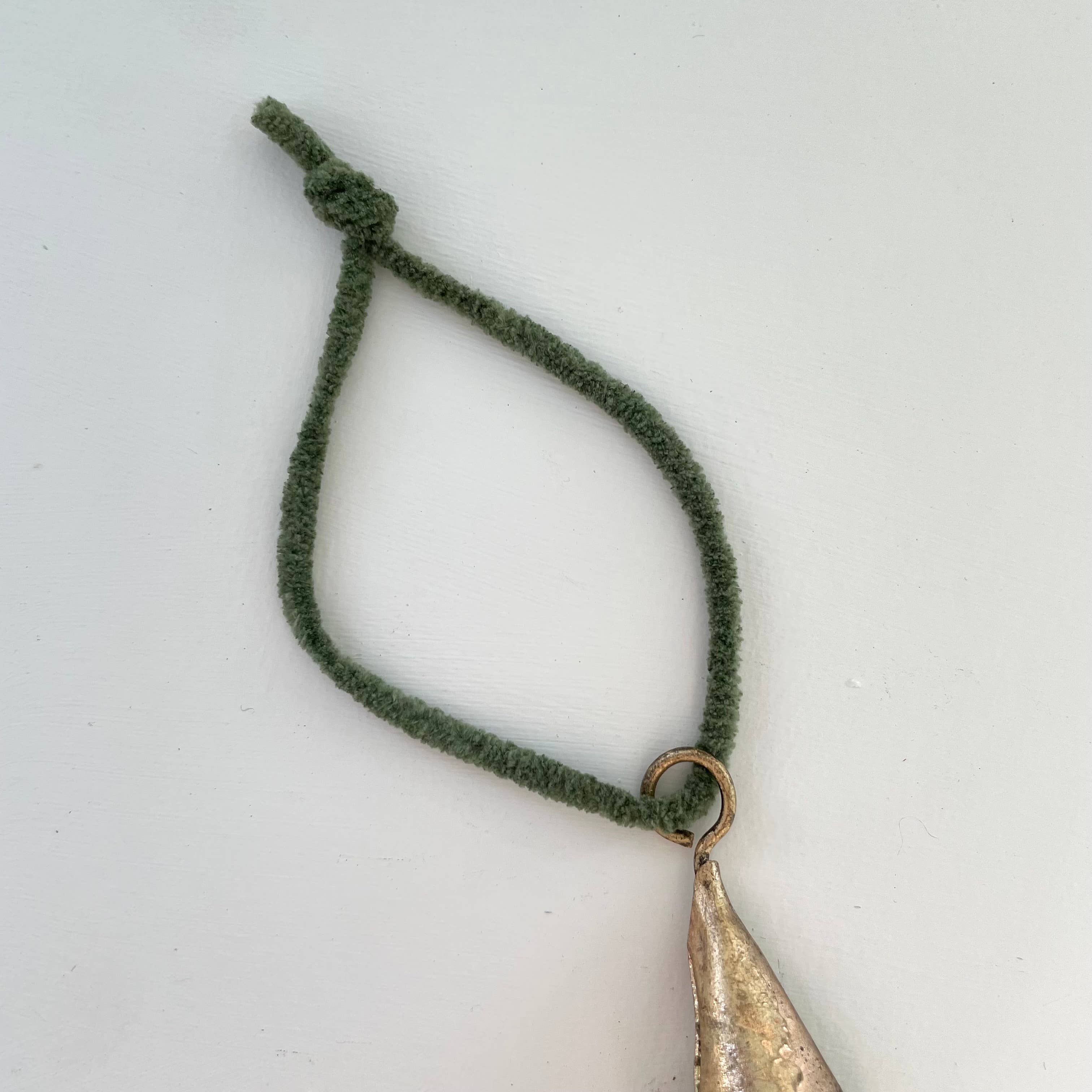 fort & field - Wholesale Ornament - 2" cone tin brass bell rustic holiday ornament jute twine8