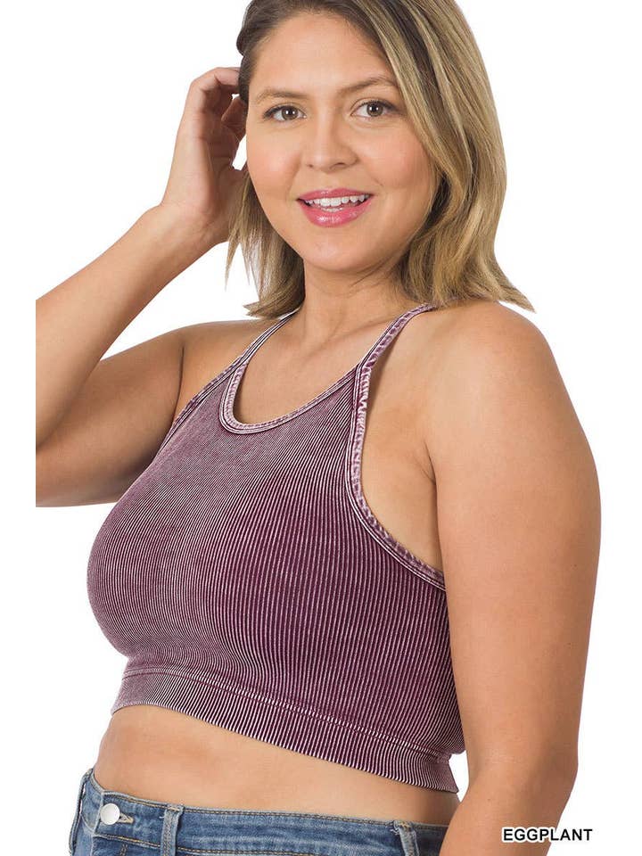 Vanilla Monkey – wholesale Camisole – Dam – Plus tvättad ribbad sömlös beskuren Cami Top2