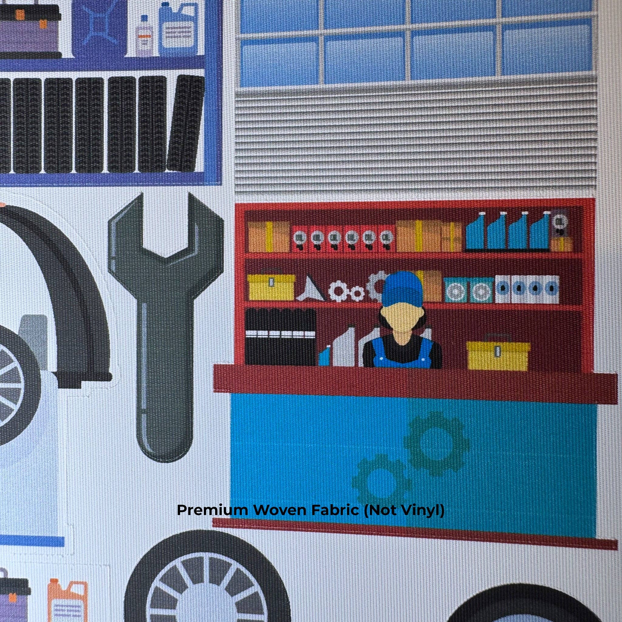 RestickBrix - Wholesale Building Set - Kids - Reusable Decals for Magnetic Tiles & Bricks - Auto Shop3