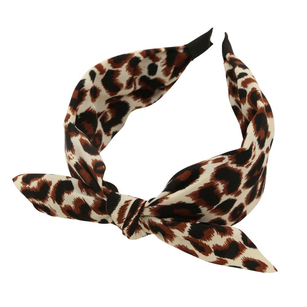 JOIA ACCESSORIES - Wholesale Fashion Headband - Women's - ANIMAL PRINT BOW HEADBAND, 20 08691