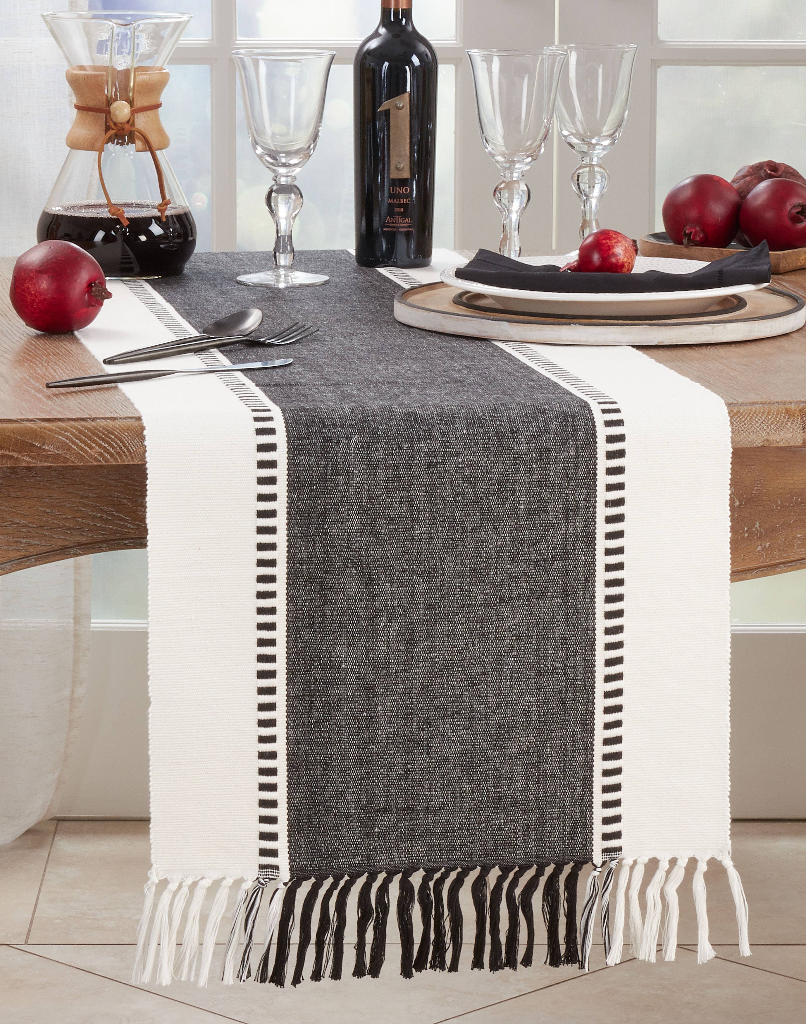 Saro Lifestyle - Wholesale Table Runner - Stripe Runner - Natural Look and Feel1