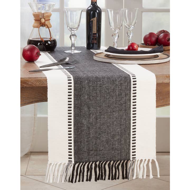 Saro Lifestyle - Wholesale Table Runner - Stripe Runner - Natural Look and Feel1
