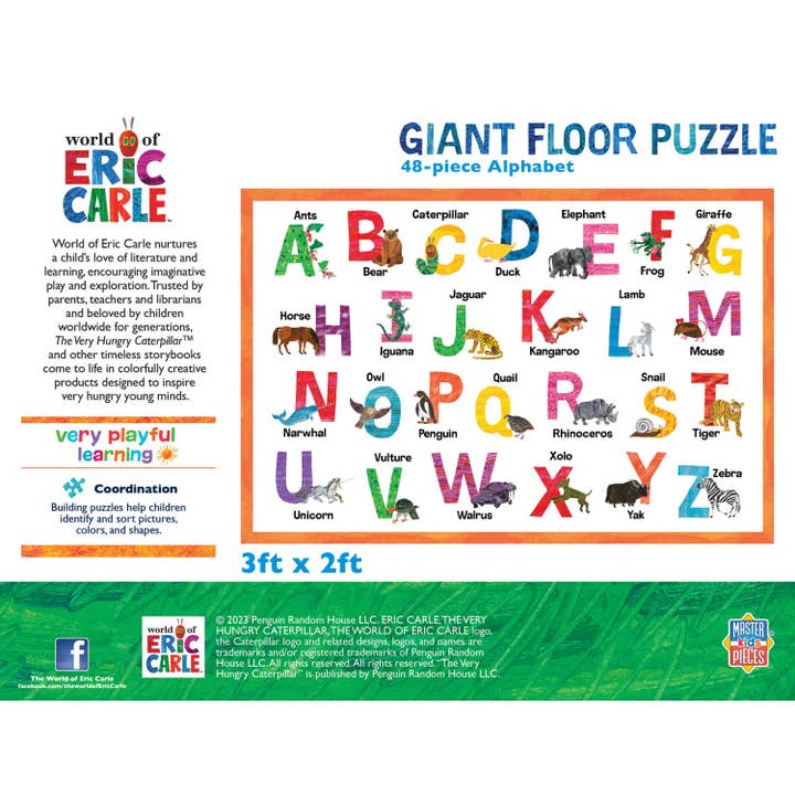 Masterpieces Puzzles - Wholesale Puzzle - Kids - World of Eric Carle - Alphabet 48 Piece Floor Puzzle2