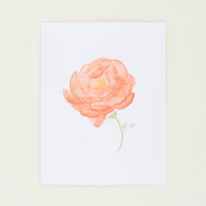 Rose Hand-Illustrated Everyday Greeting Card for wholesale by Tiny Wolf Studio