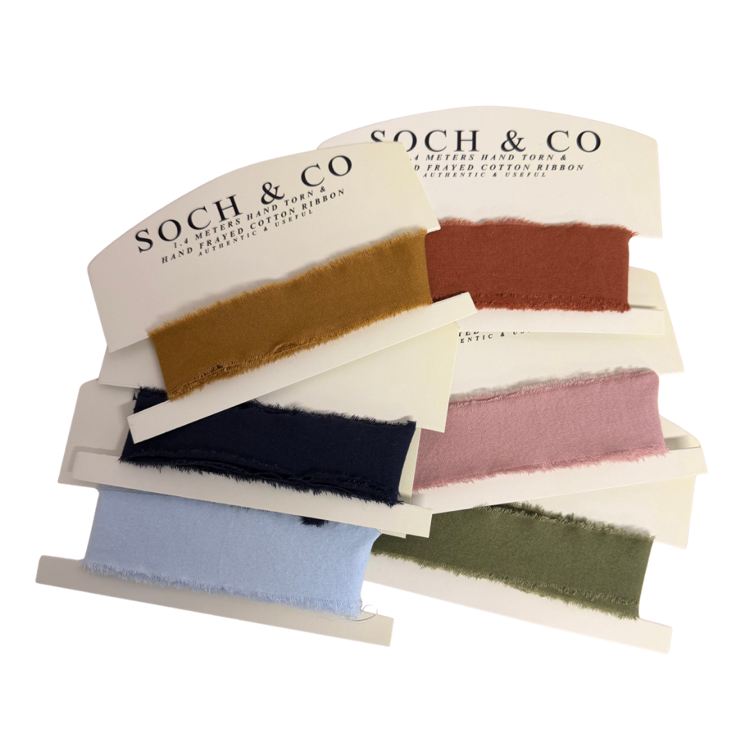 soch and co - Wholesale Ribbon – Gift wrapping - Hand frayed linen ribbon5