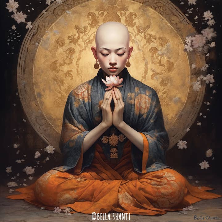 "MONK MEDITATION: Buddha Is You" ART CANVAS PRINT for wholesale by Bella's Miracle Shop