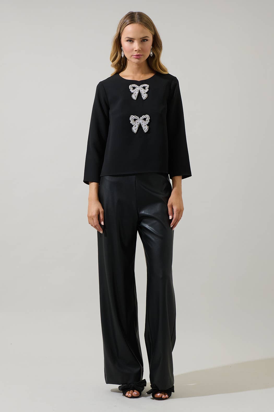 Noir Haut à manches longues Kaida Bow Lumie en vente sur Faire4