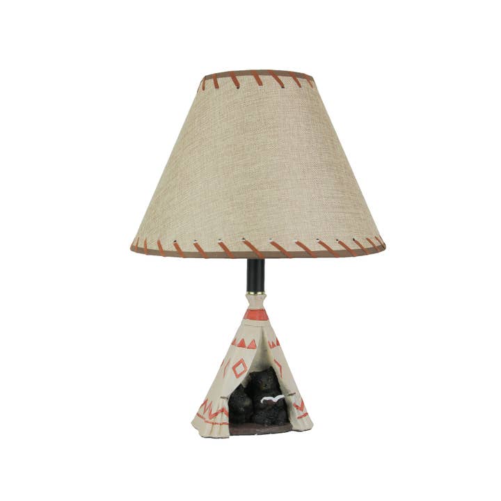 Zeckos - Wholesale Accent/Desk Lamp - Mama Bear Reading Book To Cub in Teepee Tent Table Lamp