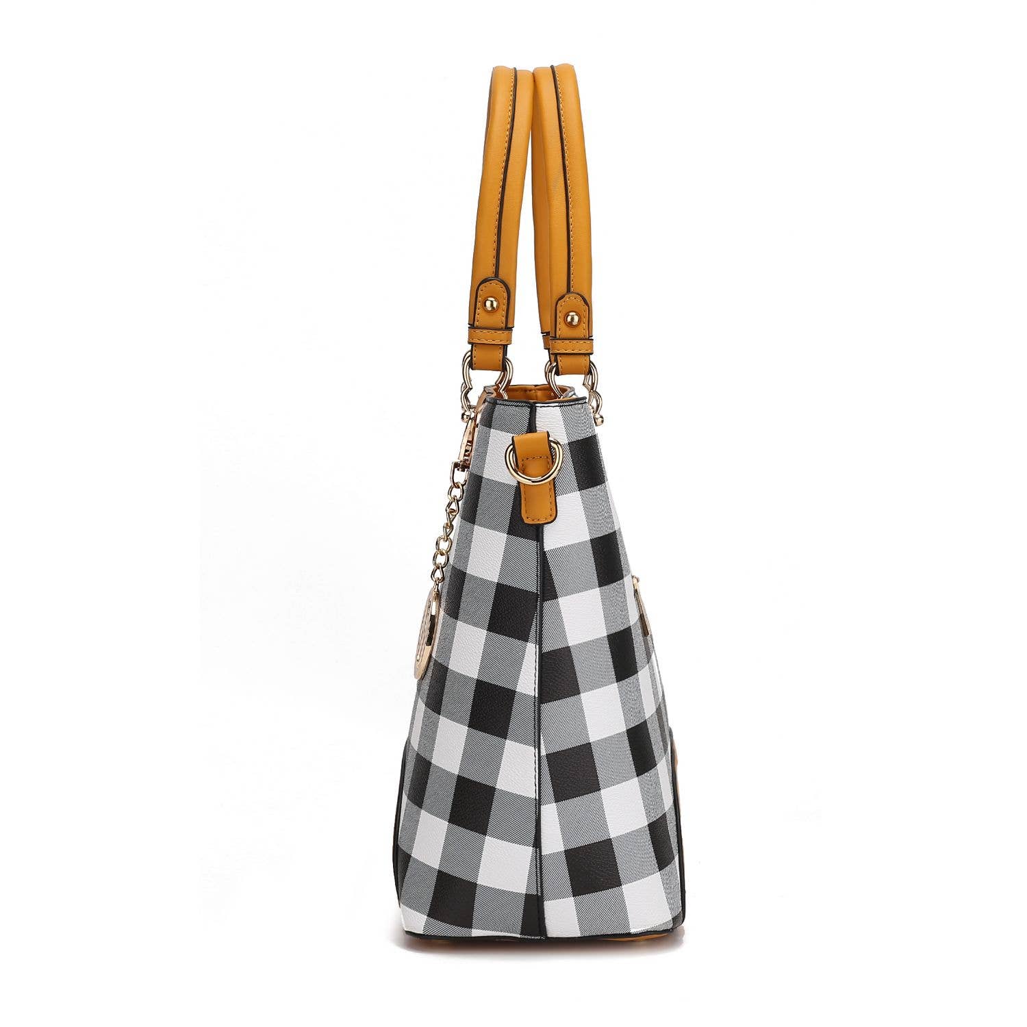 MKF Collection - Wholesale Top Handle Bag - Women's - Gabriella Checker vegan leather Handbag With Wallet by Mia K17