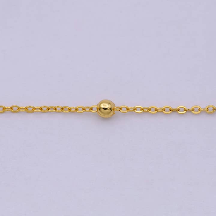 Aim Eternal - Wholesale Link & chain necklace - 24K Gold Filled Satellite Chain Dainty Gold Ball Chain 18 Inches Ready To Wear Necklace w/Lobster Clasps | WA-5272