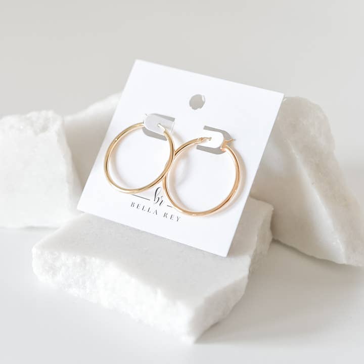 Bella Rey jewelry – wholesale Hoop earrings – 18k gold plated hoops -earrings- hypoallergenic