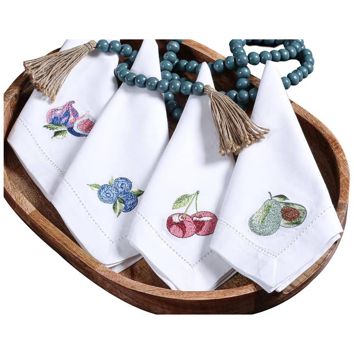 Premium Cotton Hemstitched Dinner Napkins(Set of 4)- 18x18in for wholesale by Bedding Craft