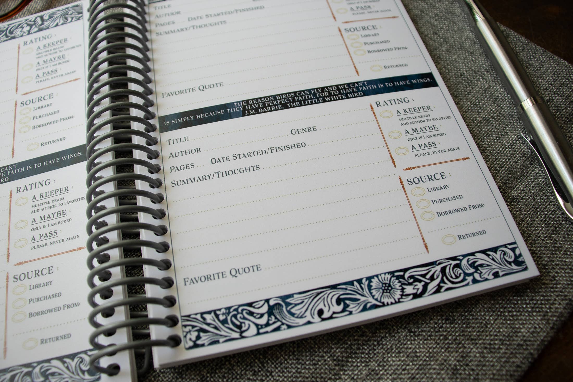 Sunshine and Ravioli - Wholesale Journal/Diary - Strawberry Thief Book Review Reading Journal 4