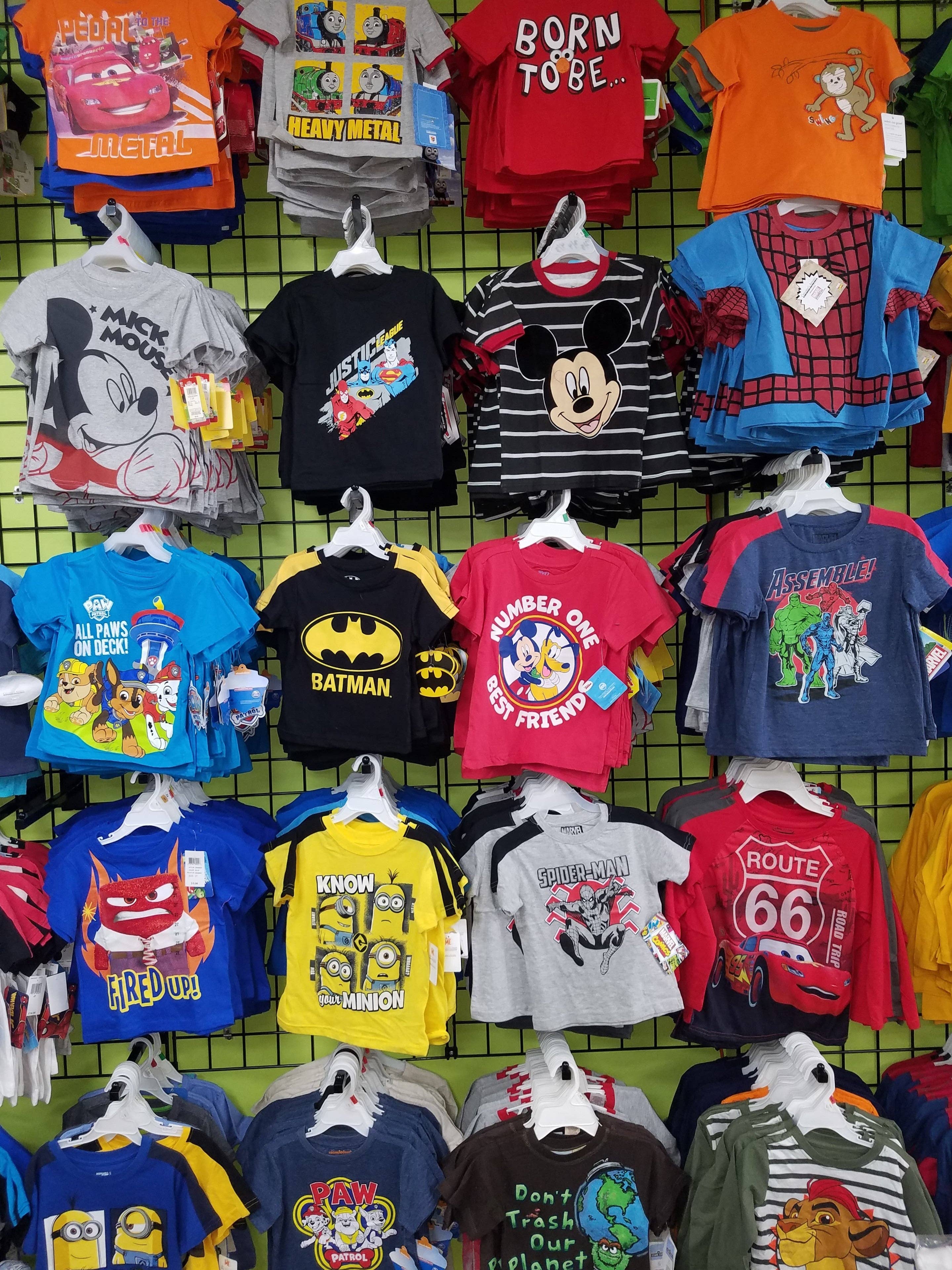 cartoon characters t shirts wholesale