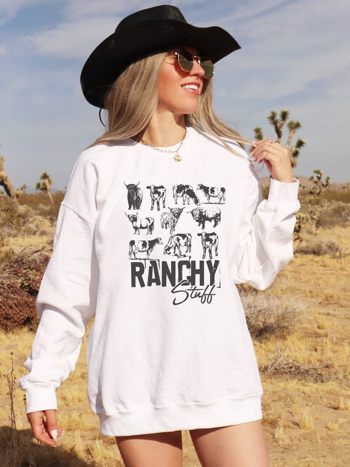 „Ranchy Stuff ronde hals/T-shirt” voor wholesale door Stitch and Style Clothing