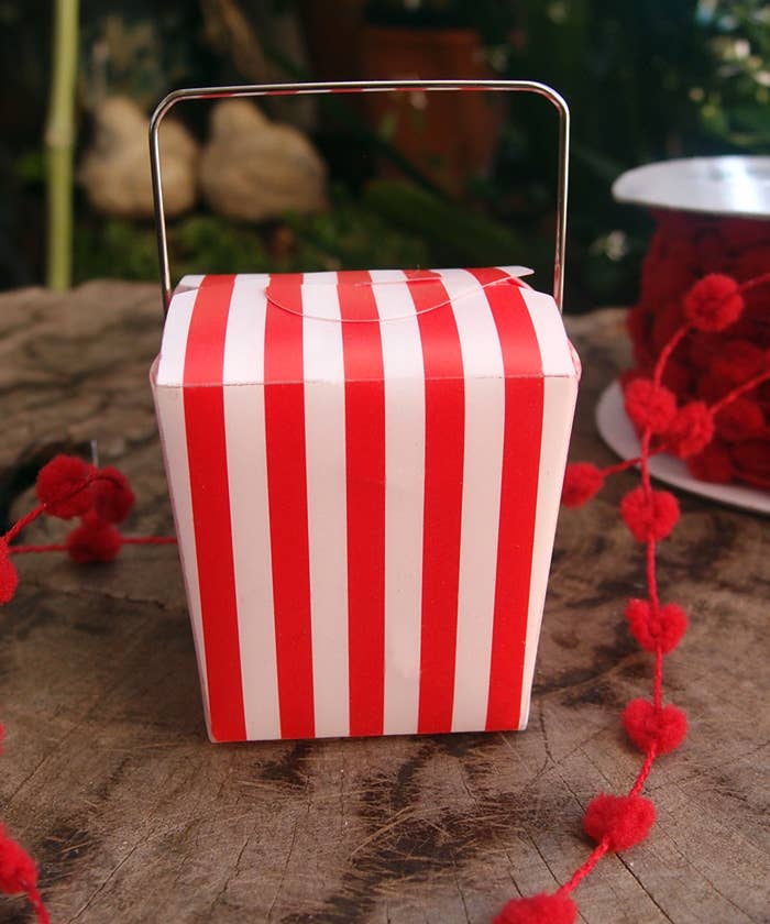 Packaging Decor - Wholesale Party Favor Bag/Box - Mini Takeout Party Favor Box Stripes 12 pcs4