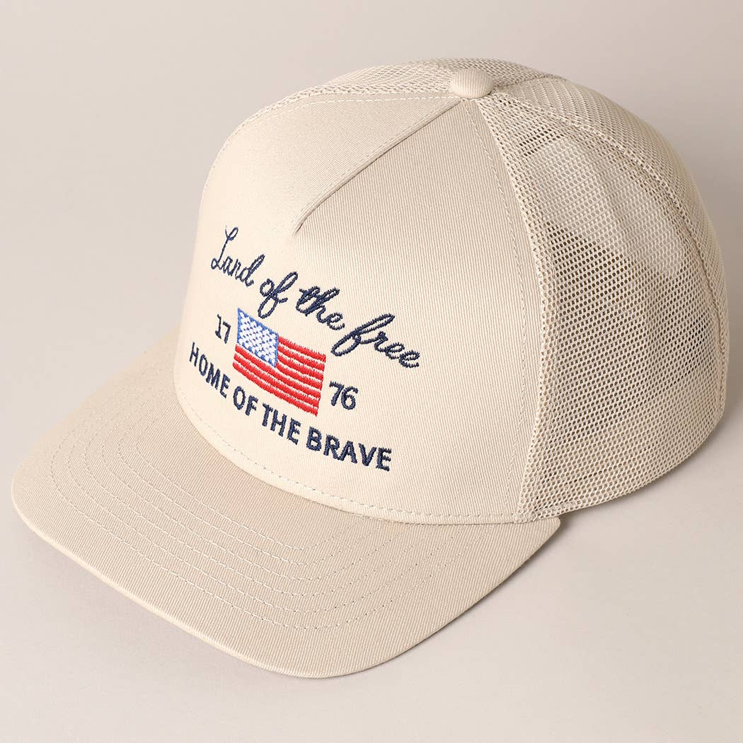 Fashion City - Wholesale Trucker Hat - Unisex - Land Of The Free Embroidery MeshBack Trucker Hat 9