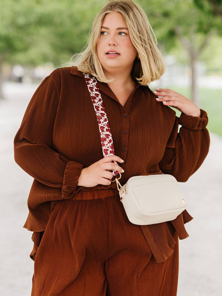 Montana Adjustable Cow Print Guitar Bag Strap for wholesale by modern and chic