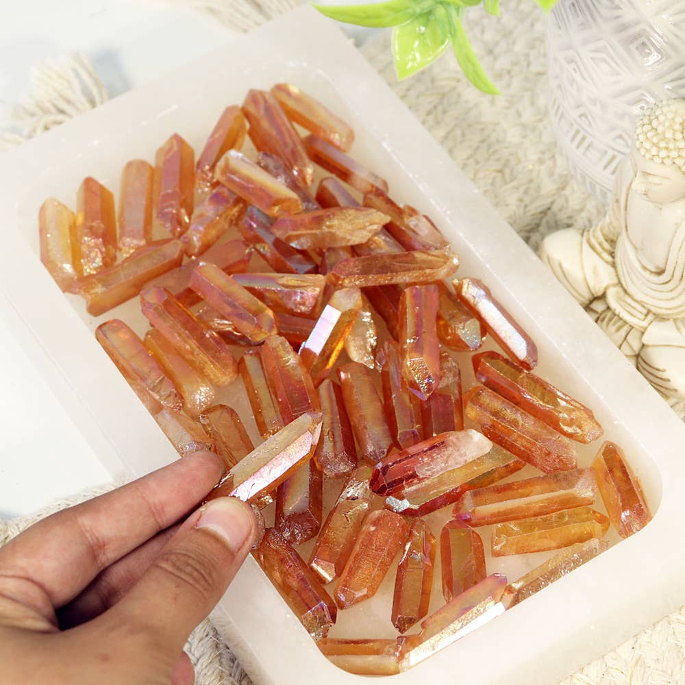 Natures Artifacts Inc - Wholesale Spiritual Stone/Crystal - Tangerine Aura Crystal Quartz Points2