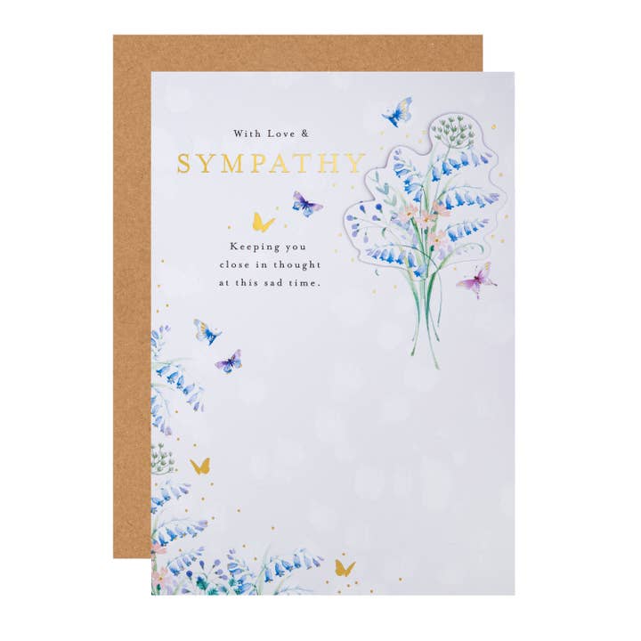 Sympathy Card - Lucy Cromwell Flowers & Butterflies Design for wholesale by Hallmark